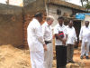 Roger and the team laying the foundation stone of the Fire Gospel Church