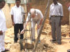 Roger and the team laying the foundation stone of the Fire Gospel Church