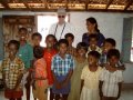 Joyce the manager of the home with the children