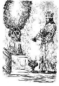 A priest ministering in the Holy of Holies