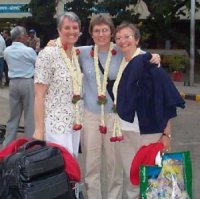 The team welcomed at bagalore airport with garlands