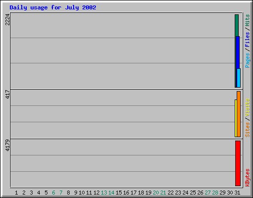 Daily usage for July 2002
