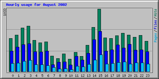 Hourly usage for August 2002