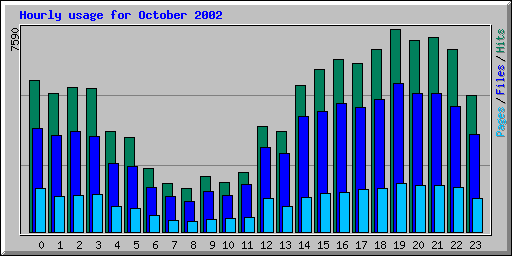Hourly usage for October 2002