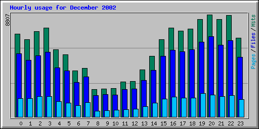 Hourly usage for December 2002